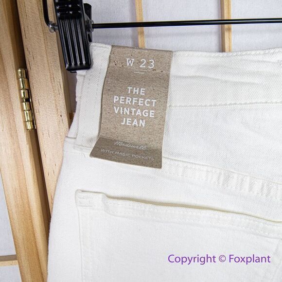 NEW Madewell The High-Rise‎ Perfect Vintage Jean in Tile White, 23 - Picture 13 of 16